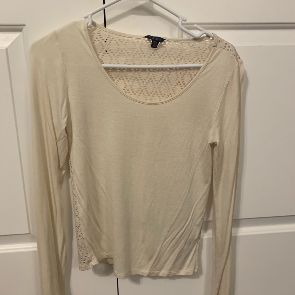 Cream long sleeve Aeropostale shirt back detailing